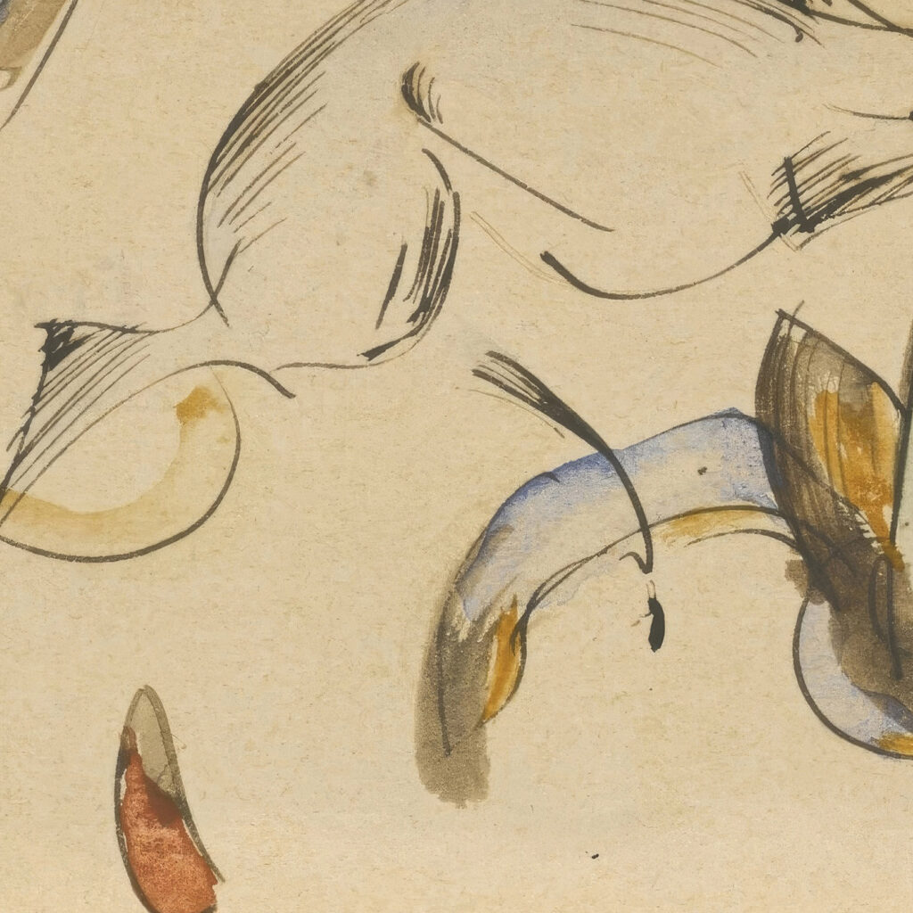 Springendes Reh in Blumen Deer leaping among flowers Franz Marc 8 mockup