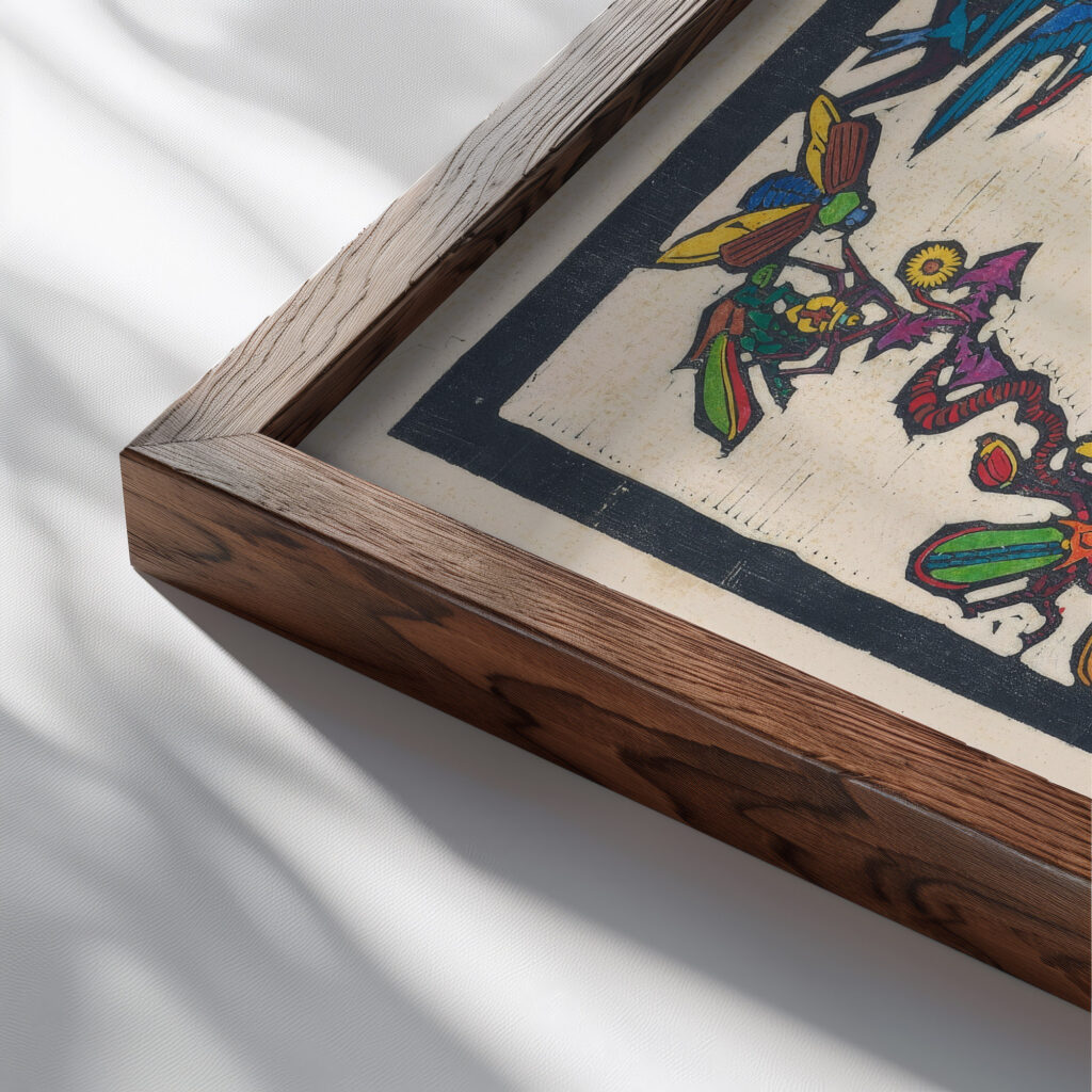 St. Franciscus 1926 Reijer Stolk close up dark wood mockup