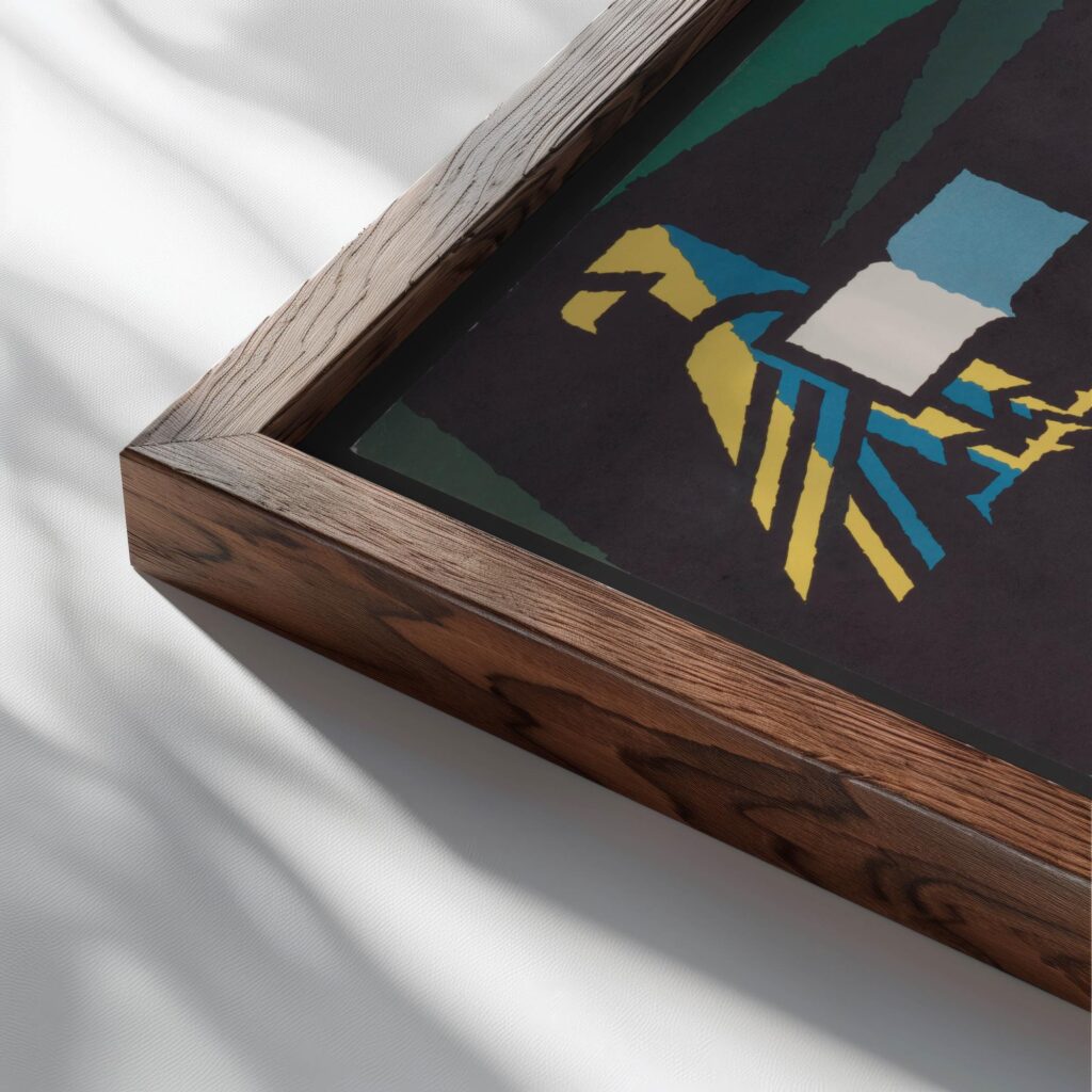 St. John 1962 Posters topaz close up dark wood mockup