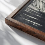 St. Joris 1920 Bernard Willem Wierink close up dark wood mockup