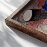 St. Julian the Hospitaler 1913 Franz Marc close up dark wood mockup