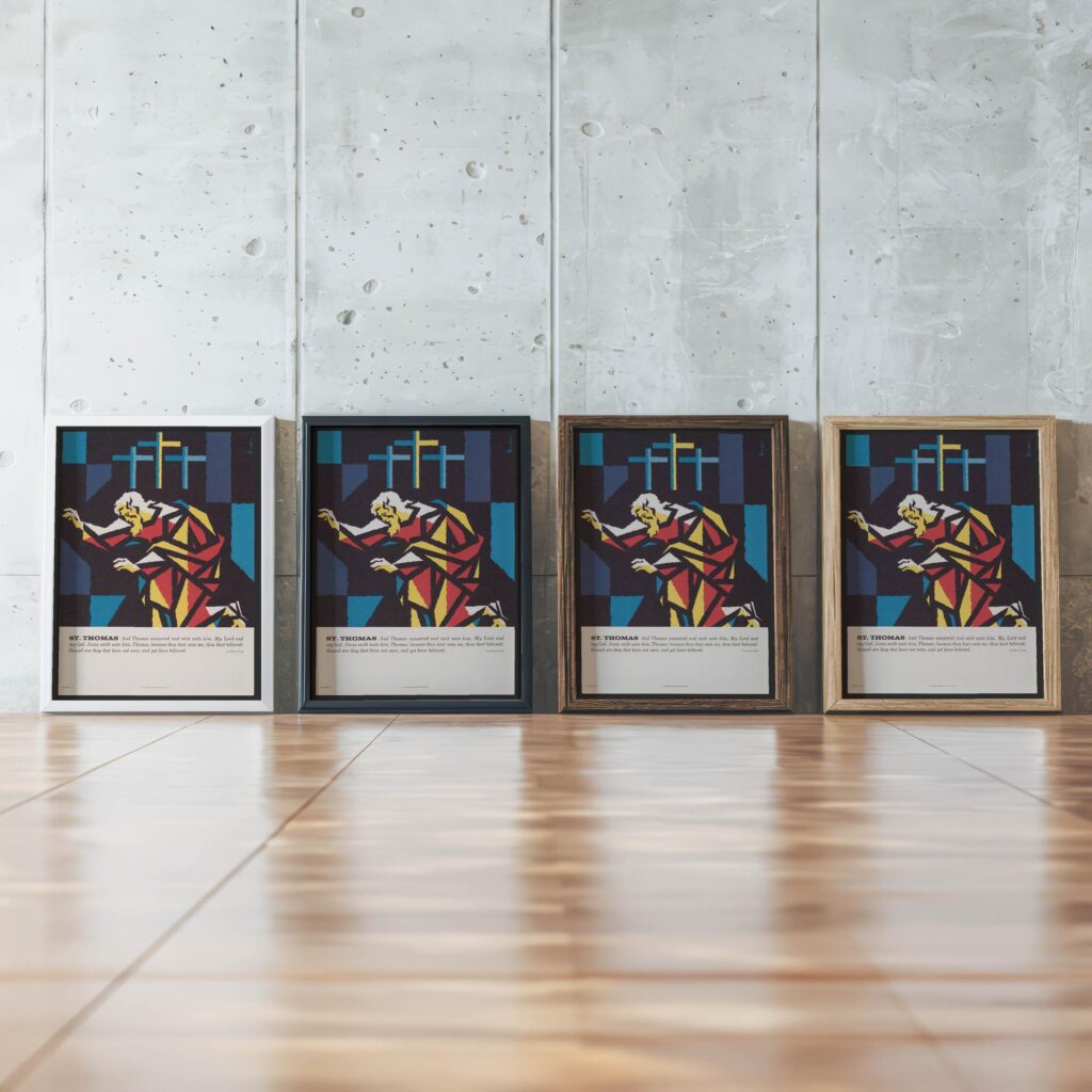 St. Thomas 1962 Binder topaz framed posters mockup