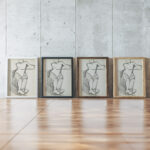 Staande figuur met gebogen knieen en opgeheven armen 1906 Reijer Stolk framed posters mockup