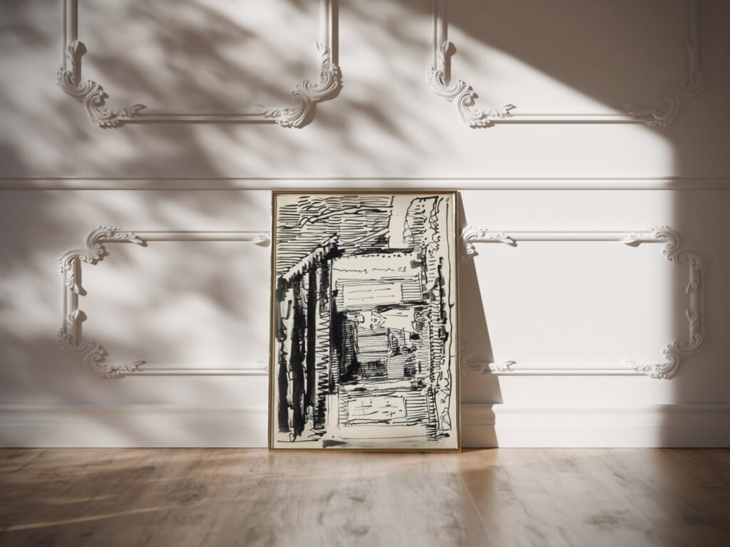 Staande vrouw in een deuropening 1919 08 Reijer Stolk video mockup