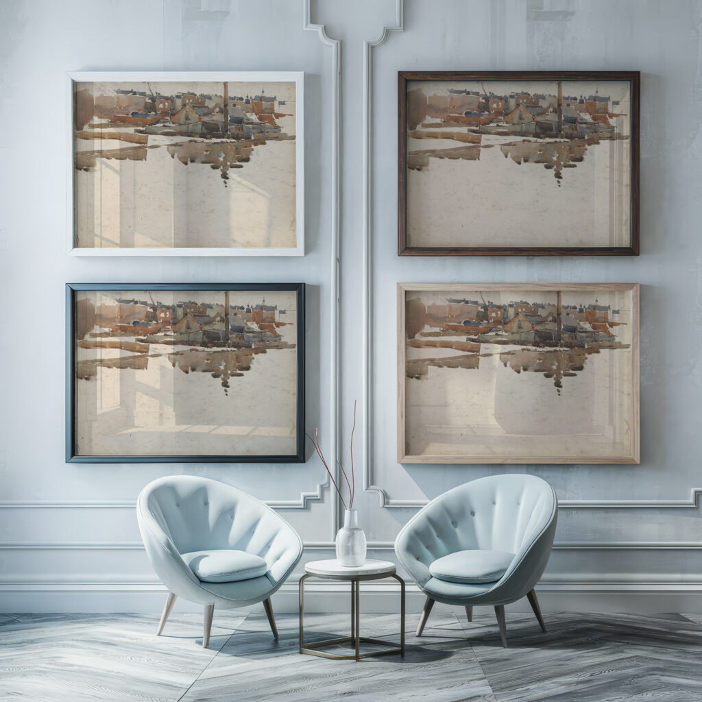 Stadsgezicht 1873 1932 Wilhelmus Johannes Steenhoff framed posters mockup