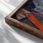 Stadt R 1919 Paul Klee close up dark wood mockup