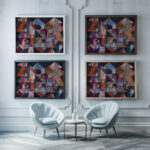 Stadt R 1919 Paul Klee framed posters mockup