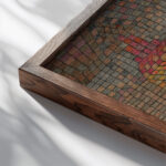 Stadtburg Kr. Town Castle Kr. 1932 Paul Klee close up dark wood mockup