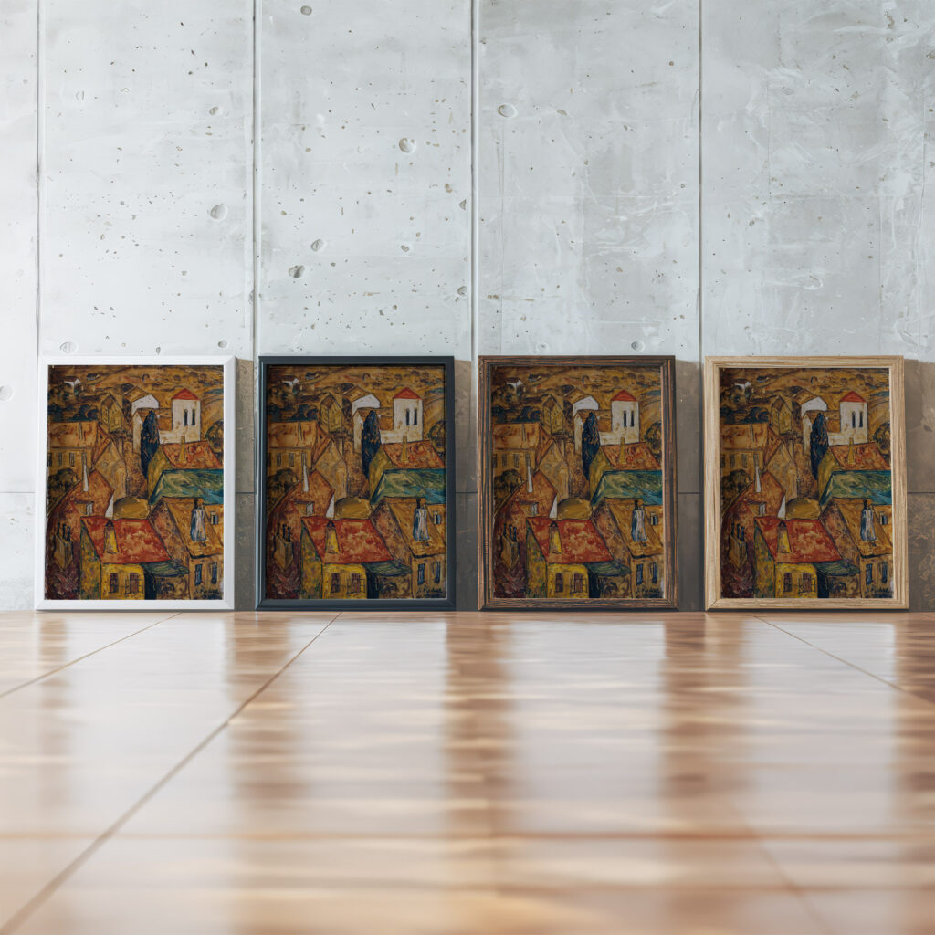 Stadtlandschaft 1920 Anton Emanuel Peschka framed posters mockup