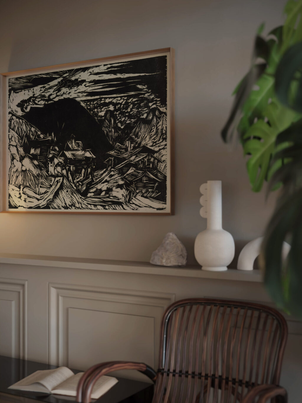 Stafelalp mit Altein und Tinzenhorn 1918 Ernst Ludwig Kirchner video mockup