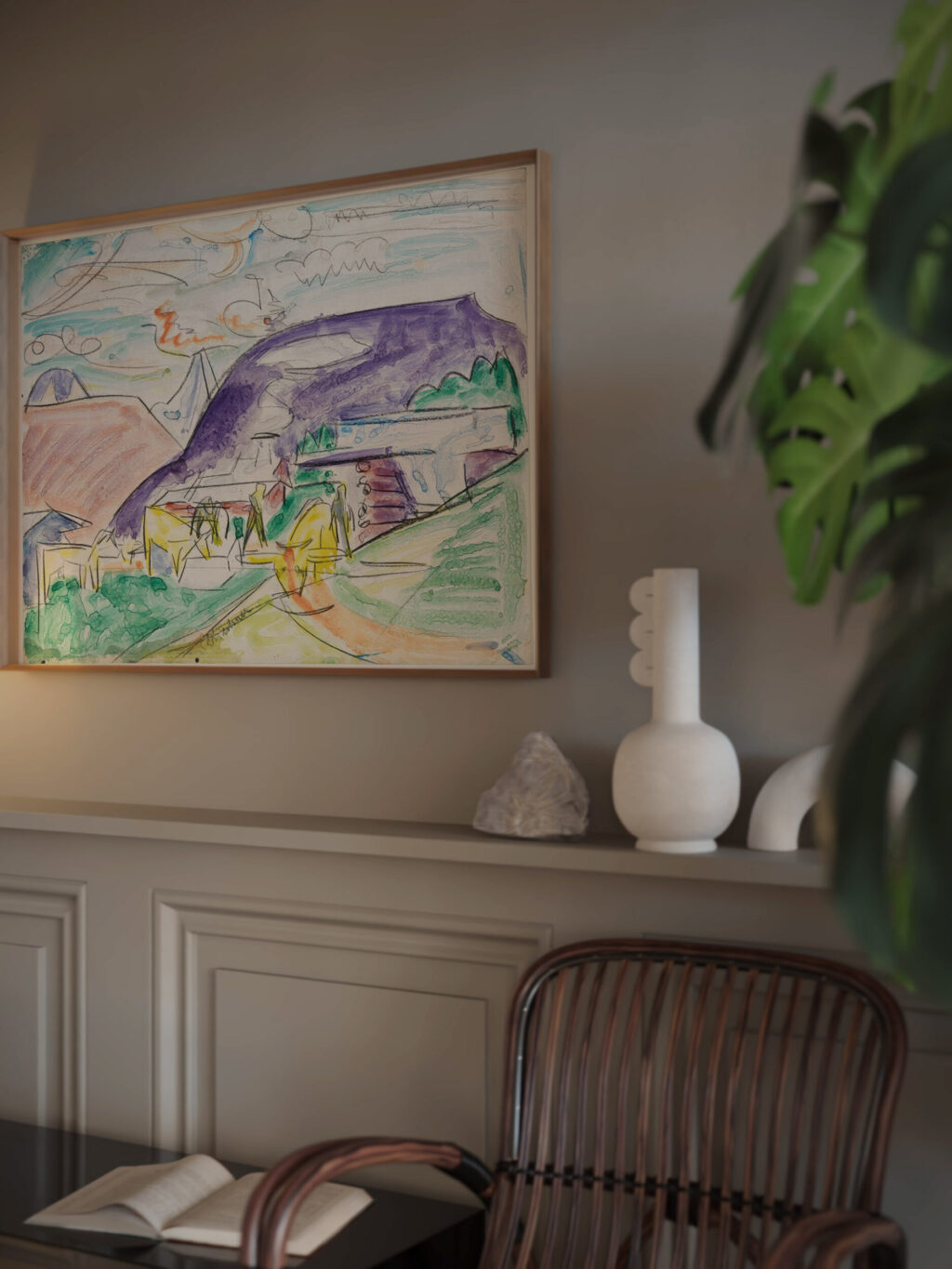 Stafelalp mit Kuhen ca 1920 Ernst Ludwig Kirchner video mockup