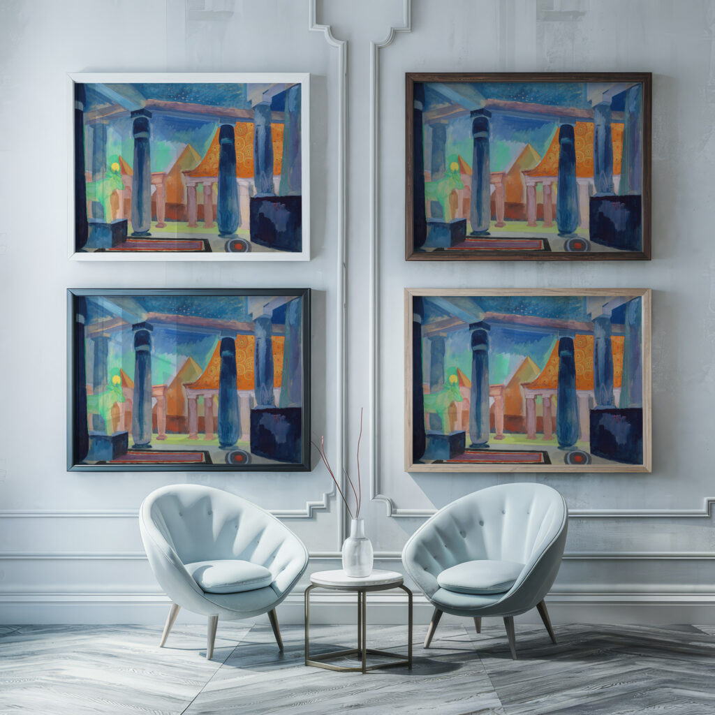 Stage Design for Cleopatra Object circa 1918 Robert Delaunay framed posters mockup