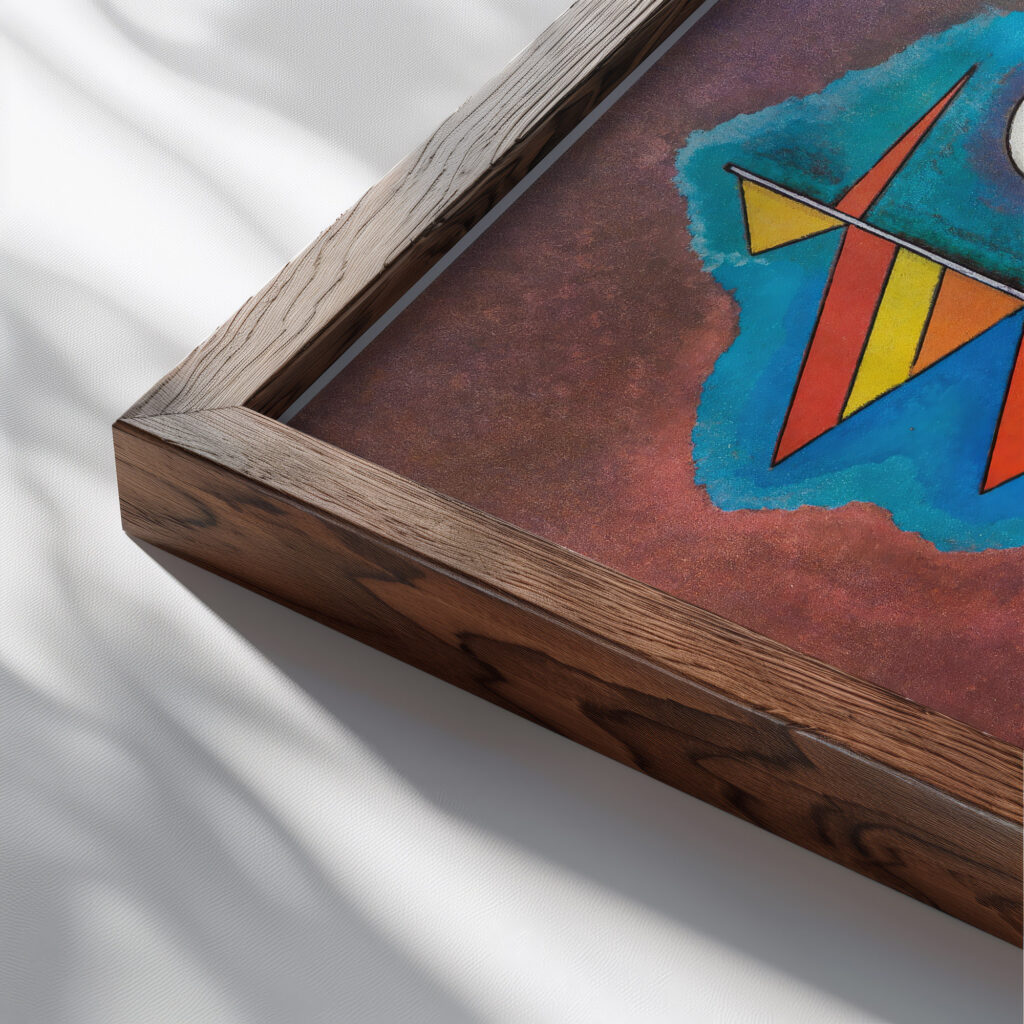 Standing 1930 Wassily Kandinsky close up dark wood mockup