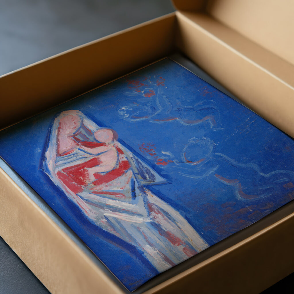 Standing Madonna with an Angel 1937–1938 Mikulas Galanda video mockup