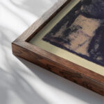 Standing man Christian Rohlfs close up dark wood mockup