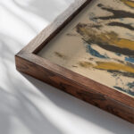 Stare stromy 1930 Zolo Palugyay close up dark wood mockup