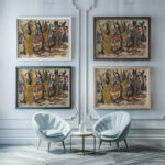 Stare stromy 1930 Zolo Palugyay framed posters mockup