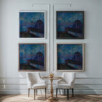 Starry Night 1893 Edvard Munch framed posters mockup