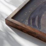 Starry landscape with Mountain Peak 1931 Otto Meyer Amden close up dark wood mockup