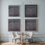 Starry landscape with Mountain Peak 1931 Otto Meyer Amden framed posters mockup