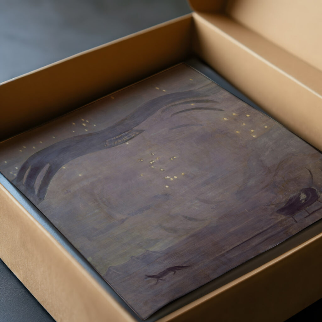 Starry landscape with Mountain Peak 1931 Otto Meyer Amden video mockup