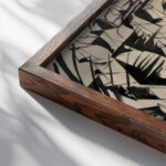 States of Mind Those Who Go 1912 Umberto Boccioni close up dark wood mockup