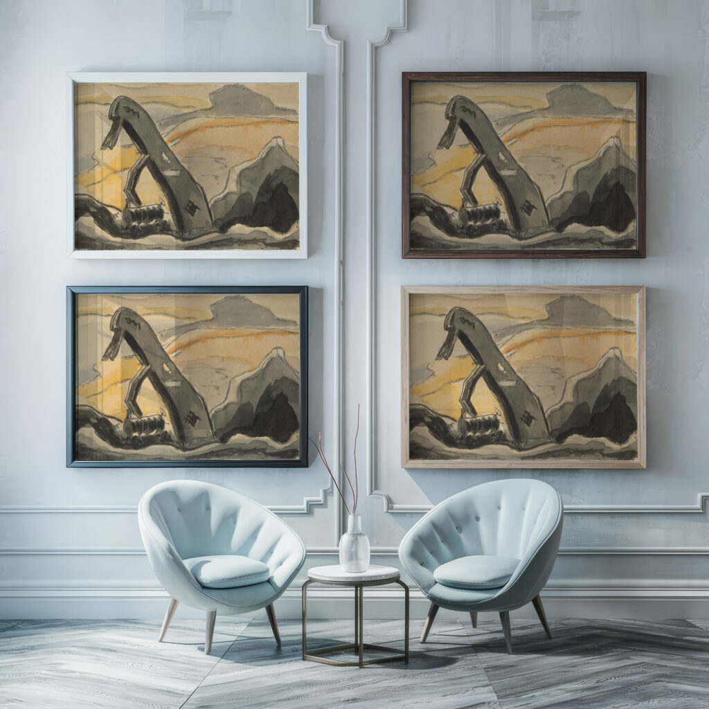 Steam Shovel–Port Washington 1931 Arthur Dove framed posters mockup