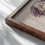 Stehende Frau ca. 1909 Ernst Ludwig Kirchner close up dark wood mockup