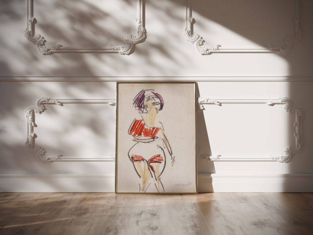 Stehende Frau ca. 1909 Ernst Ludwig Kirchner video mockup