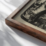 Steigendes Pferd mit Reiter 1915 Ernst Ludwig Kirchner close up dark wood mockup