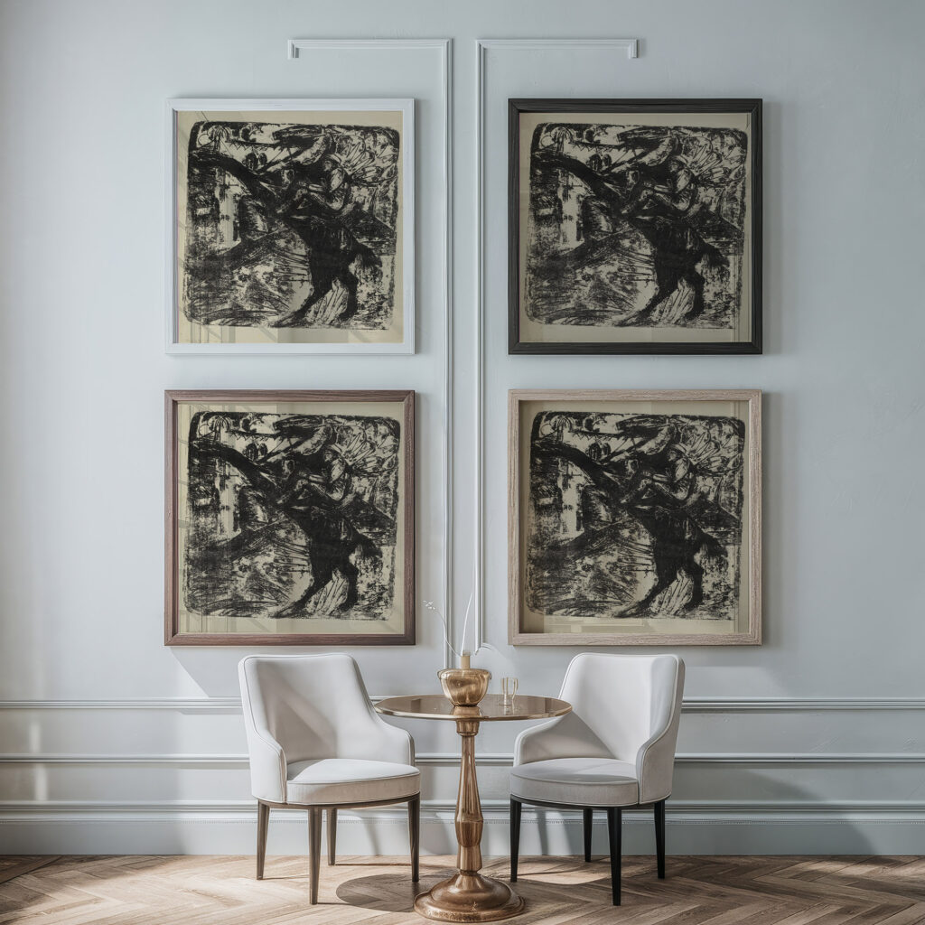 Steigendes Pferd mit Reiter 1915 Ernst Ludwig Kirchner framed posters mockup