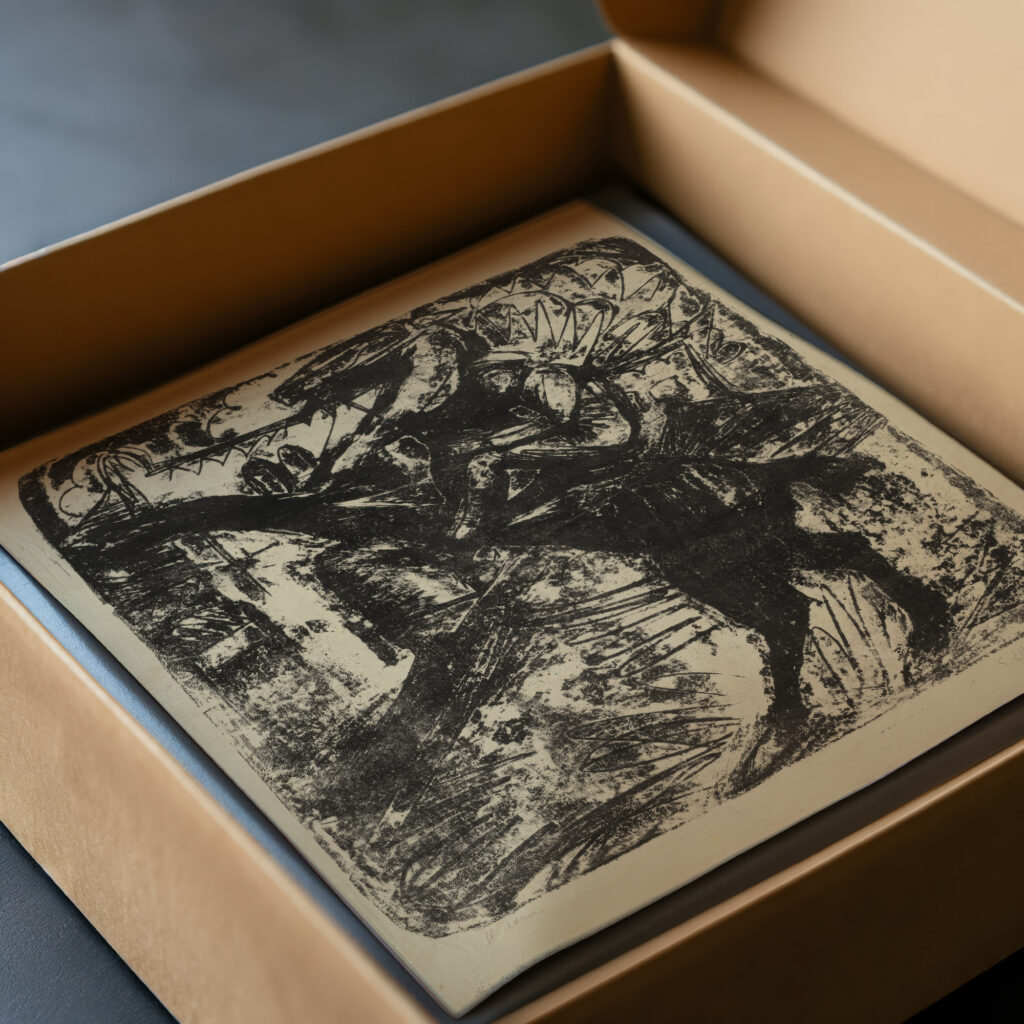 Steigendes Pferd mit Reiter 1915 Ernst Ludwig Kirchner video mockup