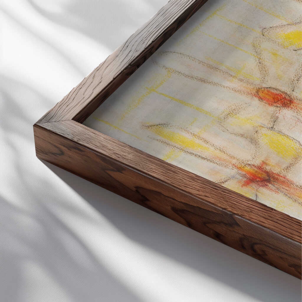 Sternbluten 1933 Christian Rohlfs close up dark wood mockup