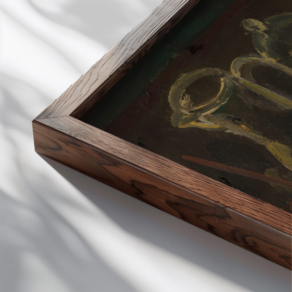 Still Life 1940 Gustave De Smet close up dark wood mockup