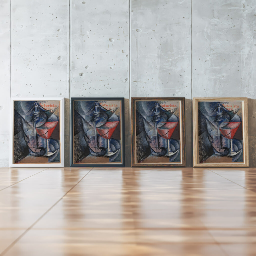 Still Life Glass and Siphon ca. 1914 Umberto Boccioni framed posters mockup