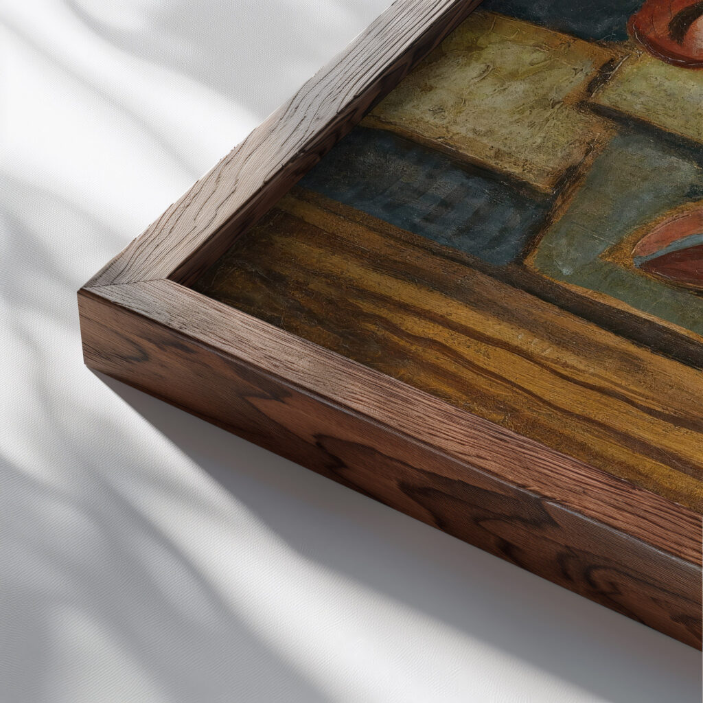 Still Life With Tulips Antonin Prochazka close up dark wood mockup