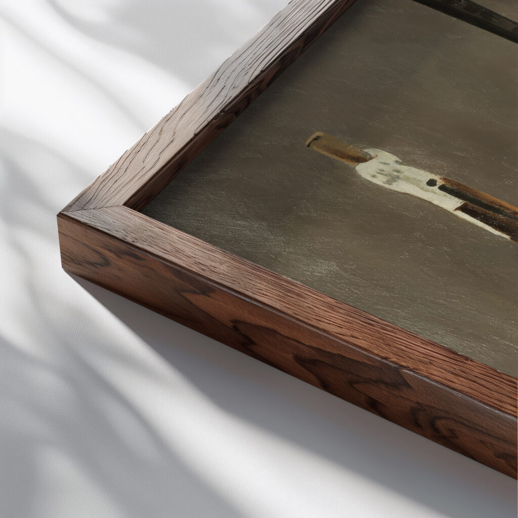Still Life c. 1924 Preston Dickinson close up dark wood mockup