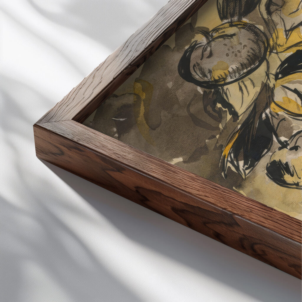 Still Life with Apples 1940 Arnold Peter Weisz Kubincan close up dark wood mockup