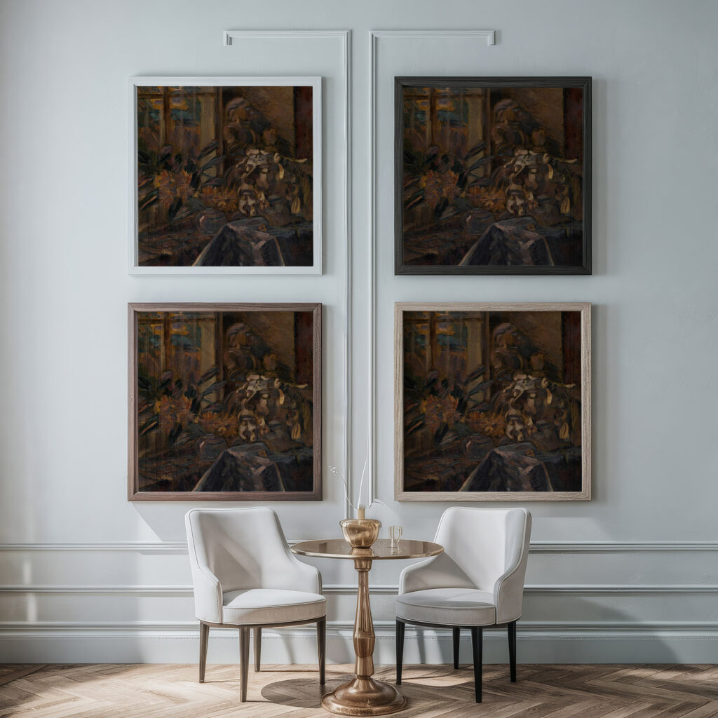 Still Life with Buste Henri Victor Gabriel Le Fauconnier framed posters mockup