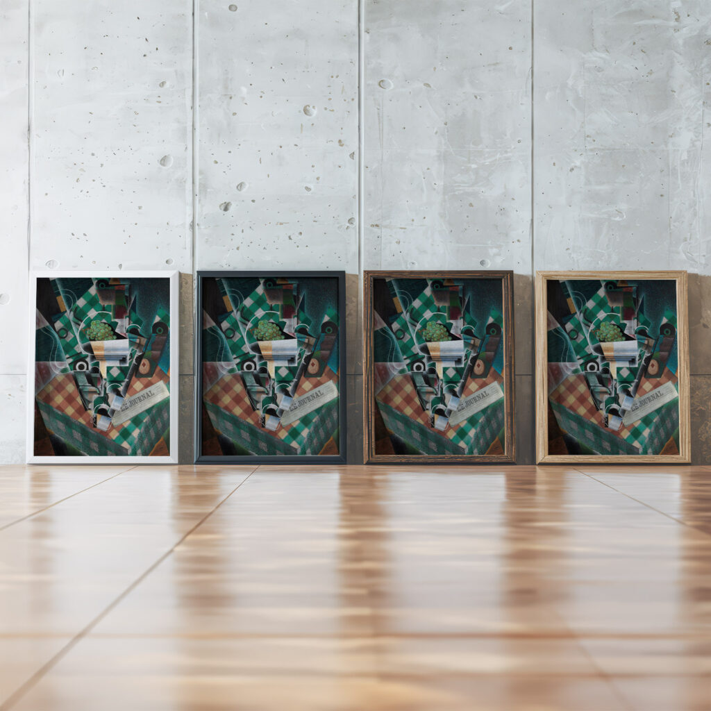 Still Life with Checked Tablecloth 1915 Juan Gris framed posters mockup