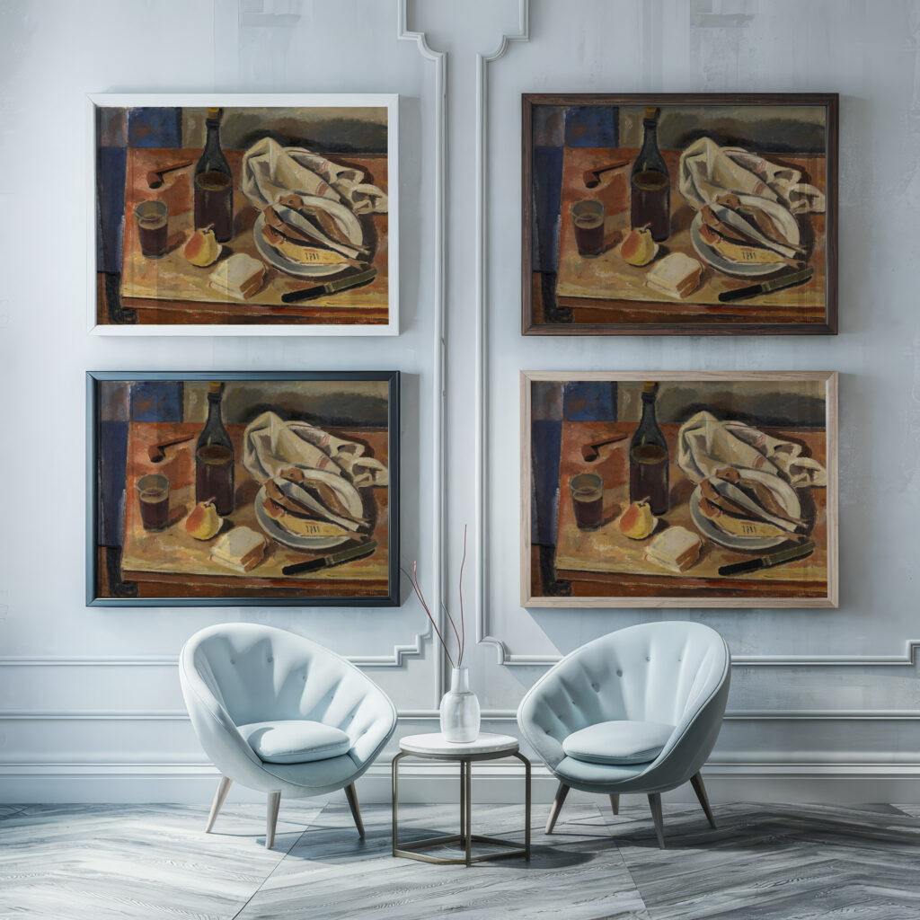 Still Life with Herring 1934 Gustave De Smet framed posters mockup