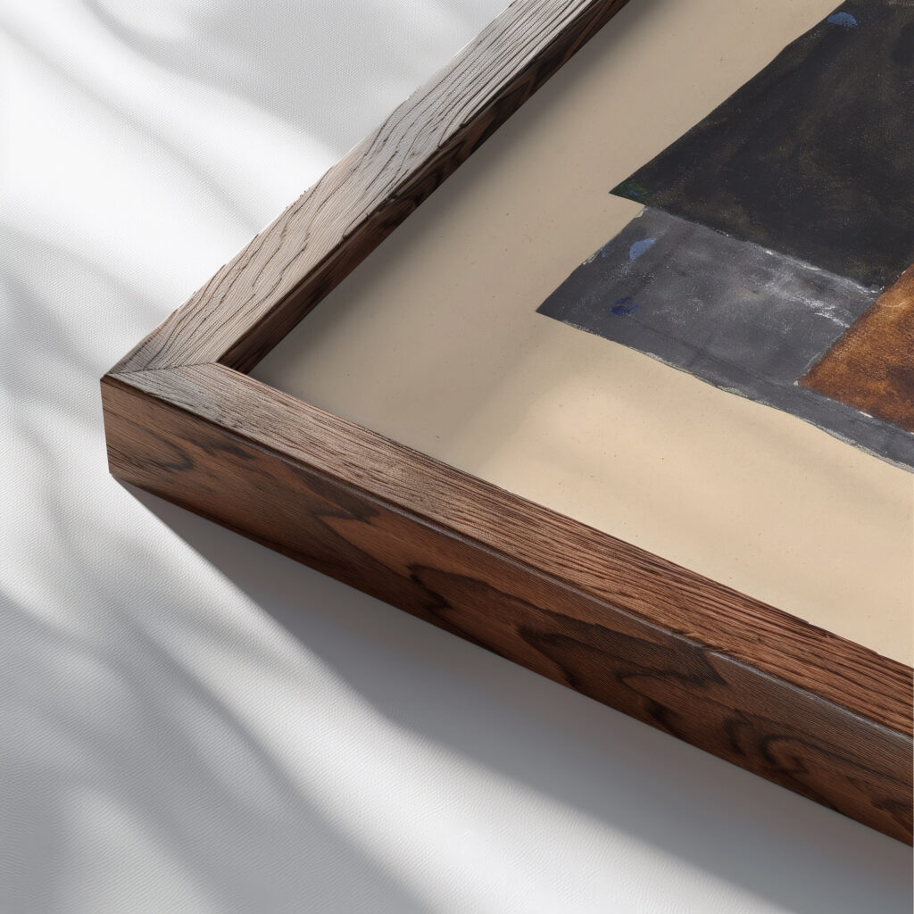 Still Life with Knife 1920 Louis Marcoussis close up dark wood mockup