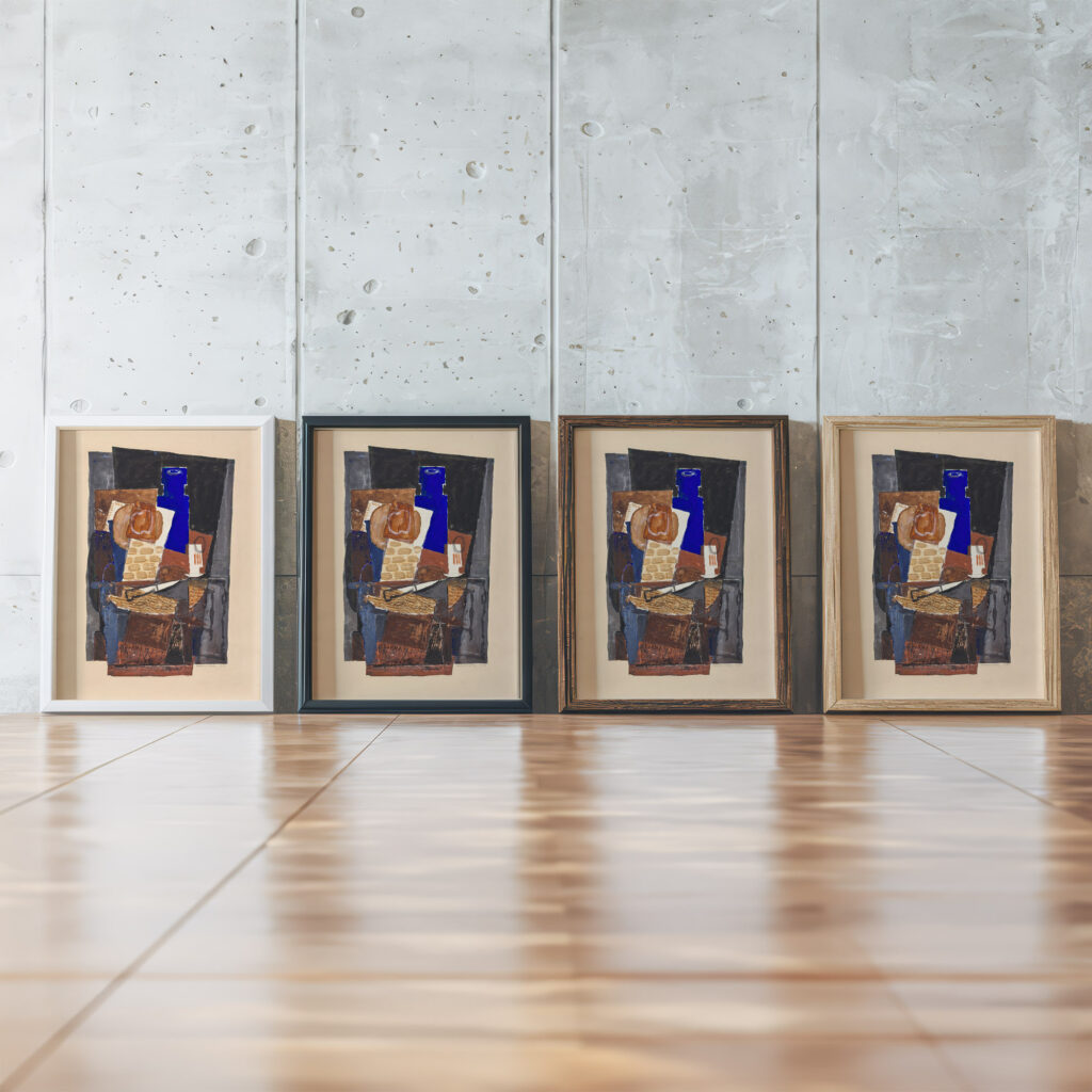 Still Life with Knife 1920 Louis Marcoussis framed posters mockup