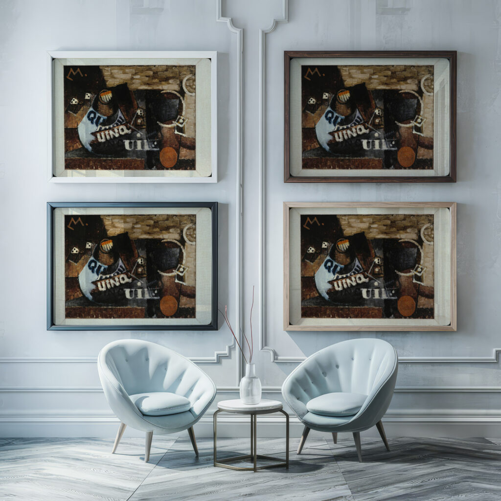 Still Life with Matches Le Pyrogene Quinquina 1912 Louis Marcoussis framed posters mockup