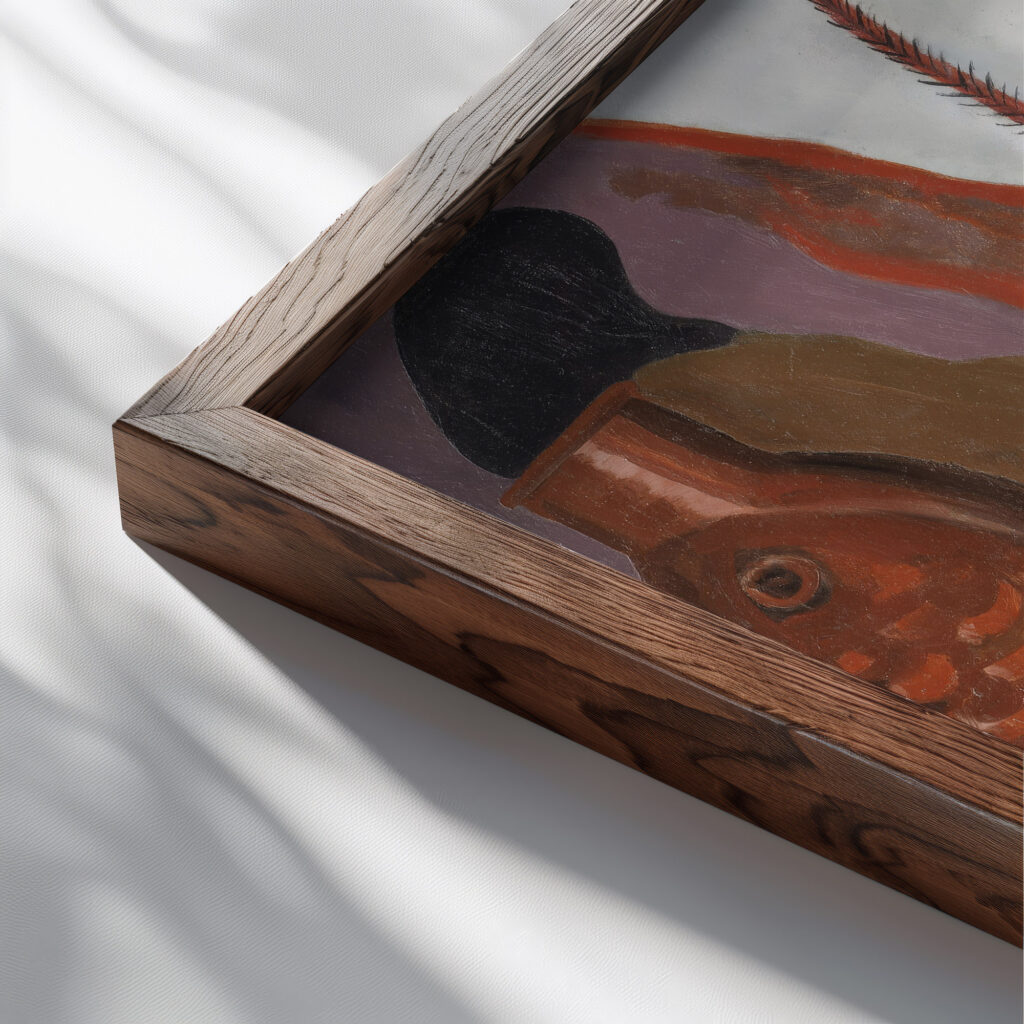 Still Life with Mechanical Man c. 1924–1929 Helen Torr close up dark wood mockup