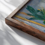 Still Life with Oranges in a Basket 1922 1923 Edvard Weie close up dark wood mockup