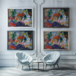 Still Life with Oranges in a Basket 1922 1923 Edvard Weie framed posters mockup