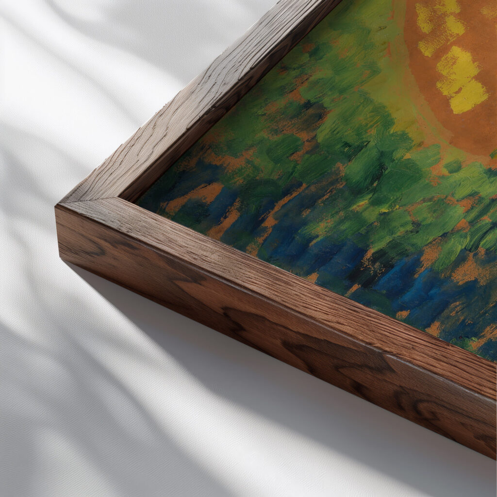 Still Life with Petroleum Lamp 1907 Alexej von Jawlensky close up dark wood mockup