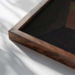 Still Life with Red Lamp 1916 1918 Maria Blanchard close up dark wood mockup