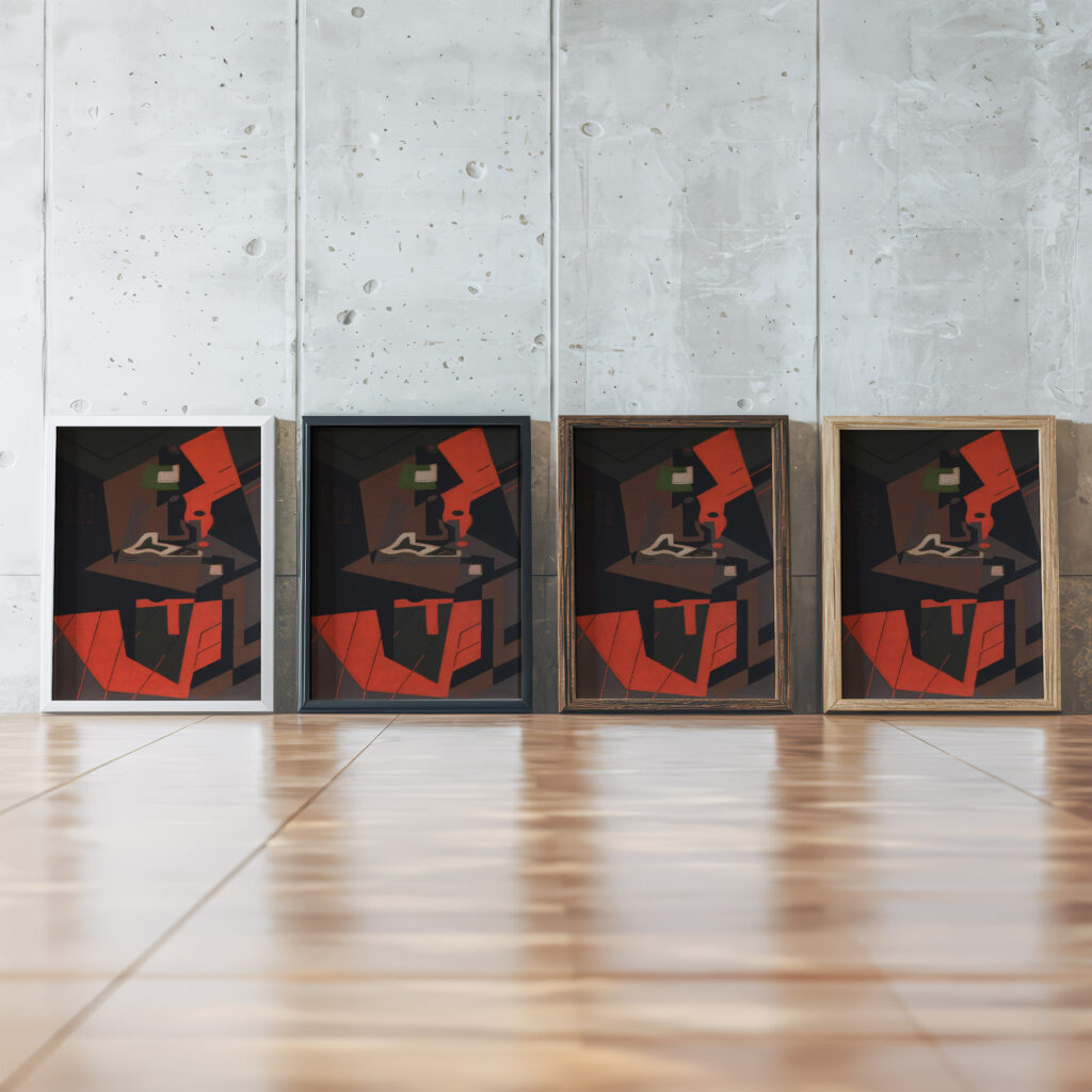 Still Life with Red Lamp 1916 1918 Maria Blanchard framed posters mockup